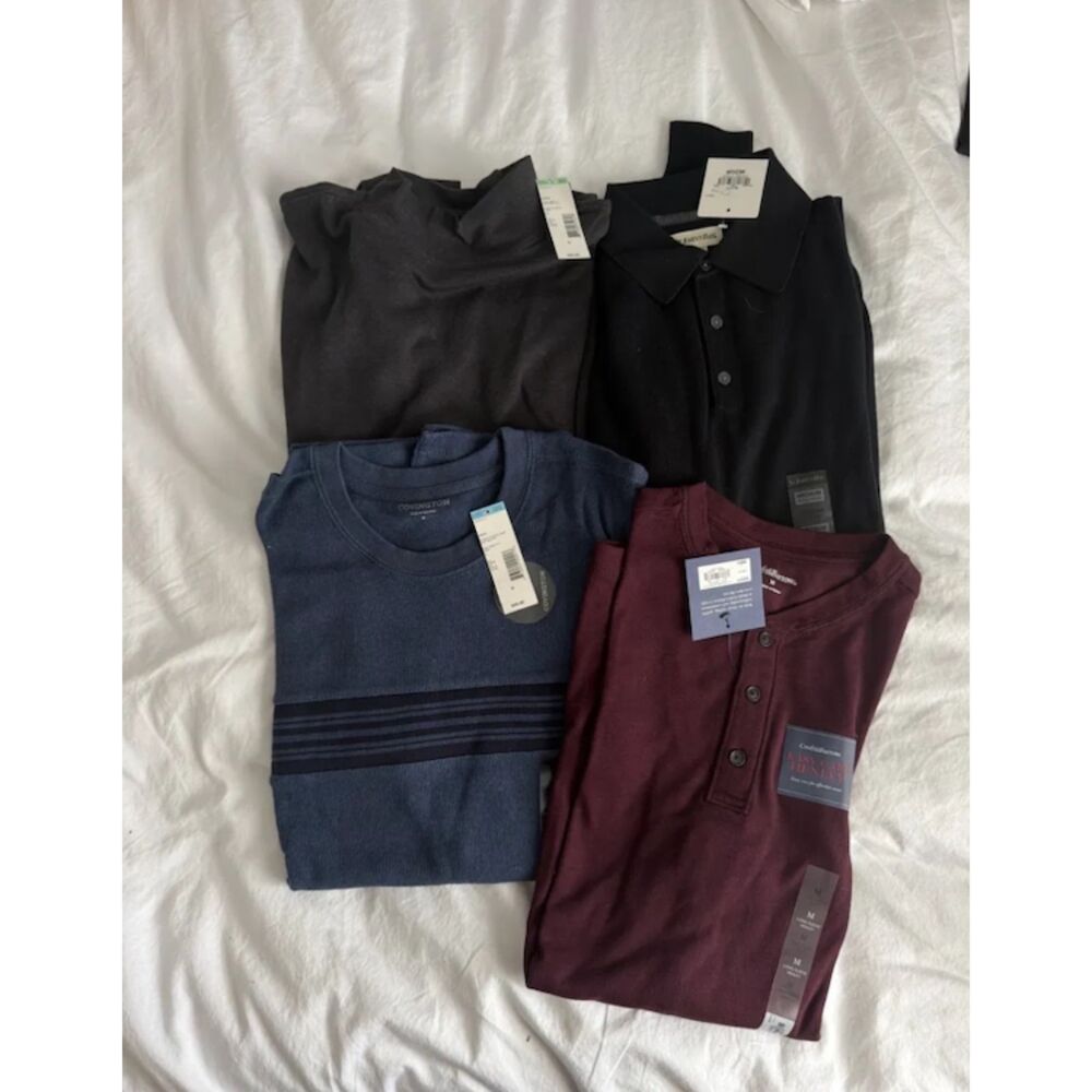 Men's Medium Bundle Lot (4 Items) - Polos, Sweaters & T-Shirt NWT